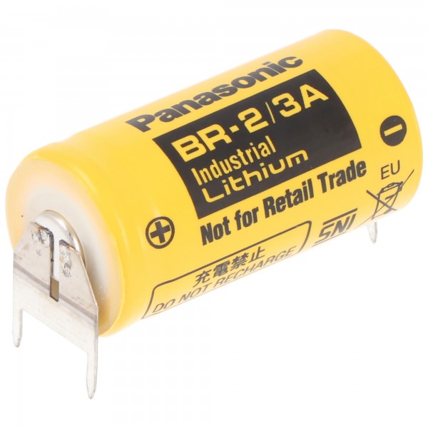 Rastermaß 10mm, Panasonic BR-2/3AE2SPE Lithium Batterie mit Print Kontakt 3,0 Volt