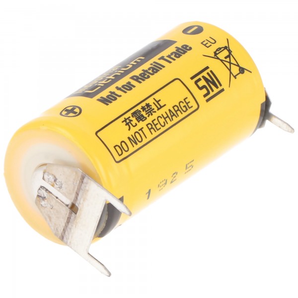 Rastermaß 10mm, Panasonic BR-2/3AE2SPE Lithium Batterie mit Print Kontakt 3,0 Volt
