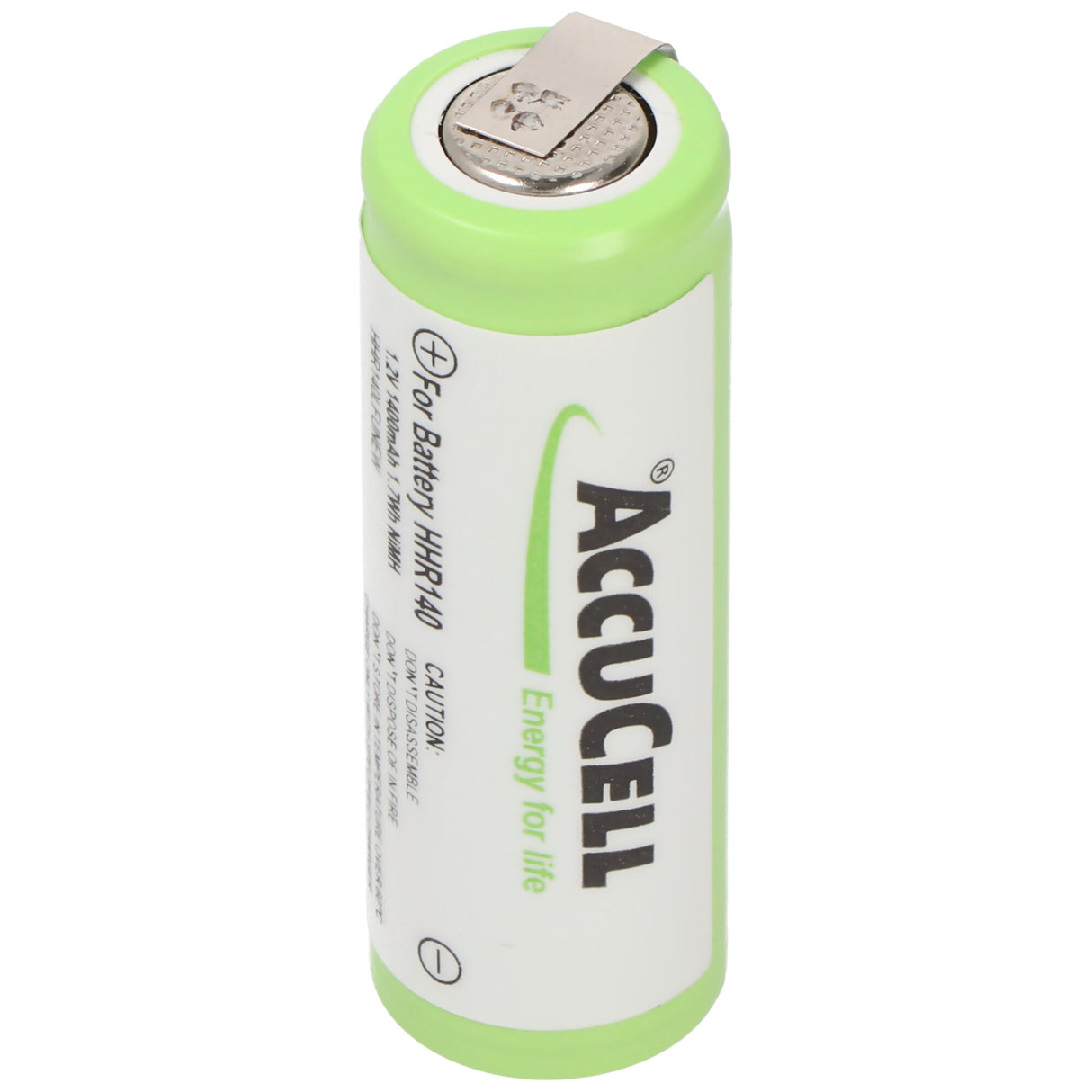 AccuCell NiMH Akku 1,2V 1400mAh 4/5AA Lötfahne U-Form