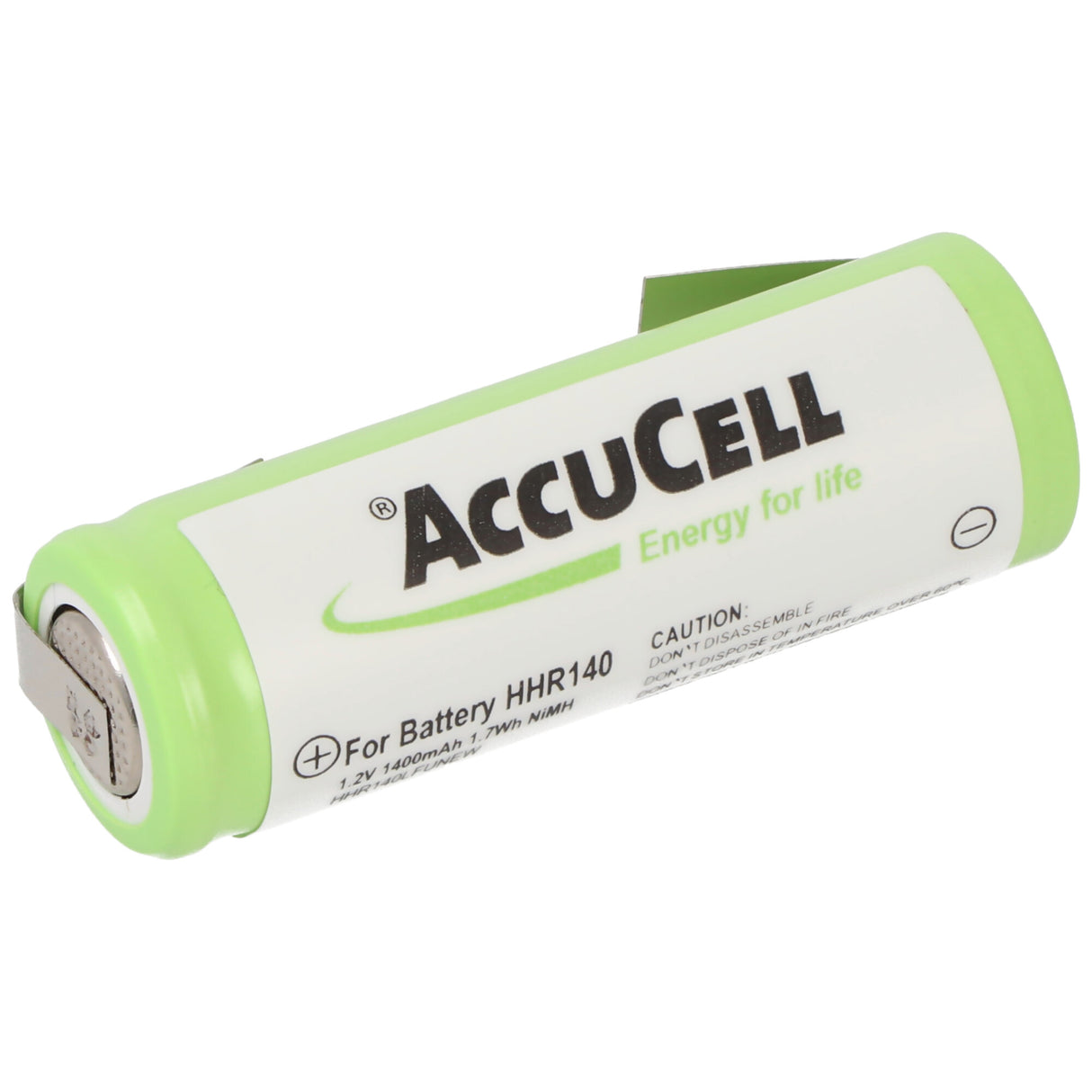 AccuCell NiMH Akku 1,2V 1400mAh 4/5AA Lötfahne U-Form