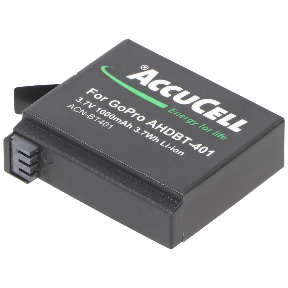 AccuCell Akku passend für GoPro Hero 4 Akku AHDBT-401, BT-401 mit 100mAh (kein original GoPro Artikel)
