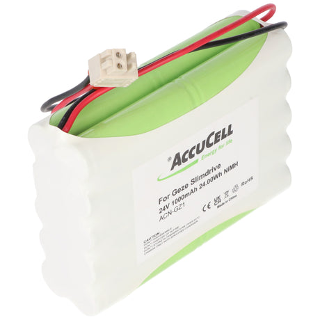 AccuCell Nachbau Akku Geze Slimdrive 24V 900mAh NiMH AkkuPack 106863, 25020