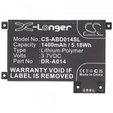 AccuCell Akku passend für Amazon Kindle Touch Akku D01200, DR-A014 3,7 Volt 1400mAh