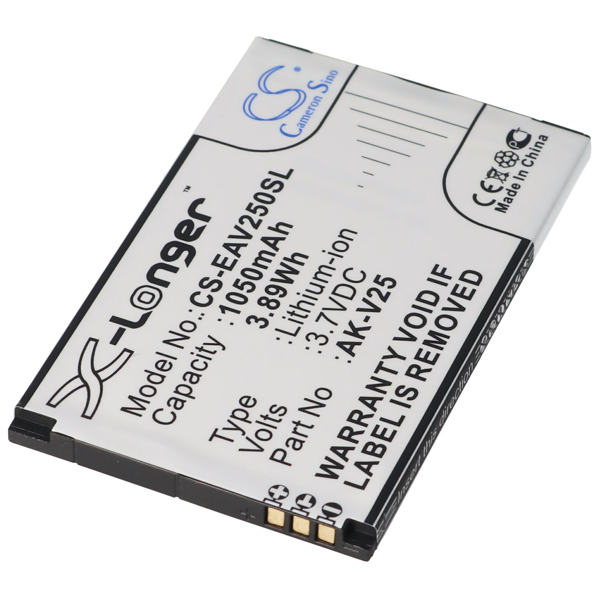 AccuCell Akku passend für Emporia AK-V25, AK-V25 V2.0, Emporia Euphoria, Pure 66,5 x 42,1 x 4,1mm