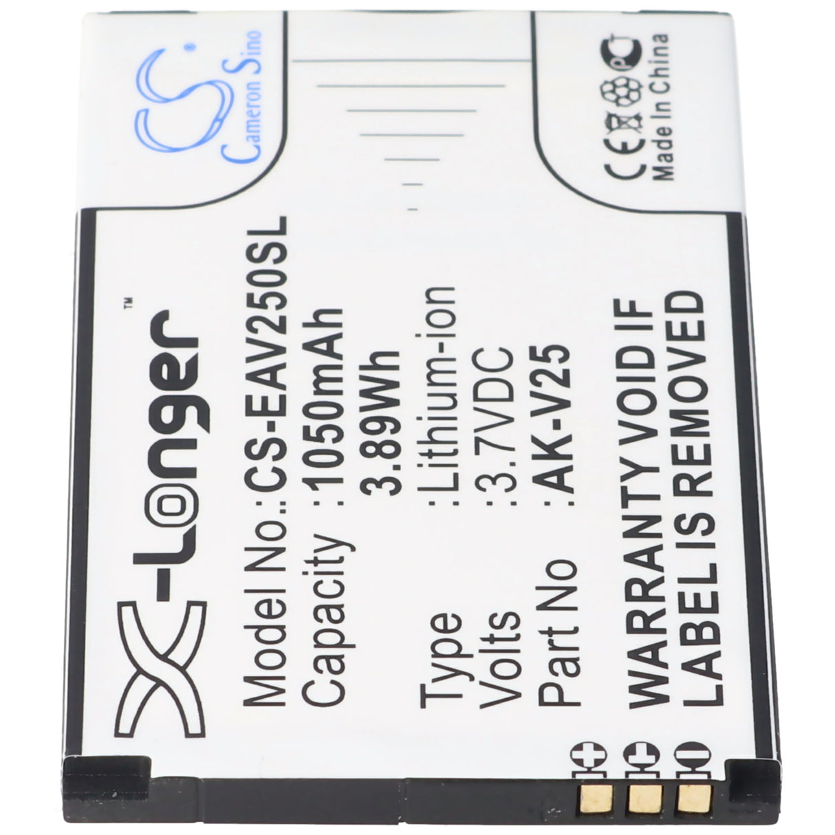 AccuCell Akku passend für Emporia AK-V25, AK-V25 V2.0, Emporia Euphoria, Pure 66,5 x 42,1 x 4,1mm