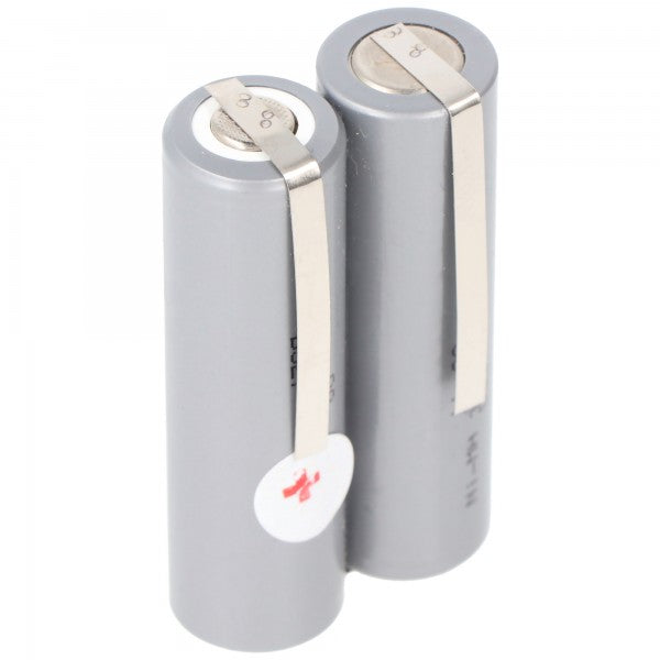 AccuCell Akku passend für Haarschneider 2,4 Volt NiMH Mignon AA typ. 2000mAh, 49x15x28mm