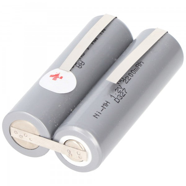 AccuCell Akku passend für Haarschneider 2,4 Volt NiMH Mignon AA typ. 2000mAh, 49x15x28mm
