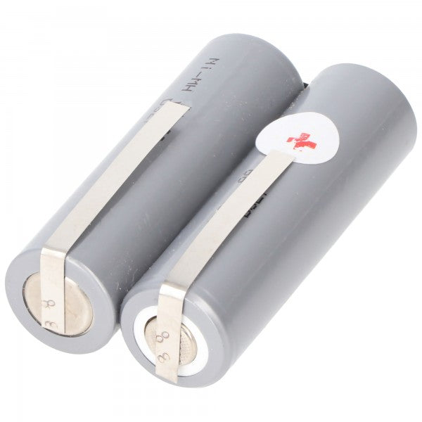 AccuCell Akku passend für Haarschneider 2,4 Volt NiMH Mignon AA typ. 2000mAh, 49x15x28mm