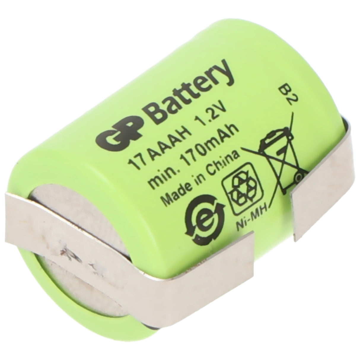 GP Batteries KAN 1/3AAA Micro 1,2 Volt 150mAh 15,00x10,00mm NiMH mit Lötfahne U-Form