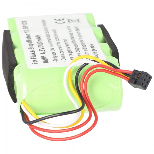 Akku passend für Fluke ScopeMeter 120, BP120, NiMH, 4,8V, 3000mAh, 14,4Wh, Steckerpolung mit Ihrem Akku vergleichen, ob passend oder nicht