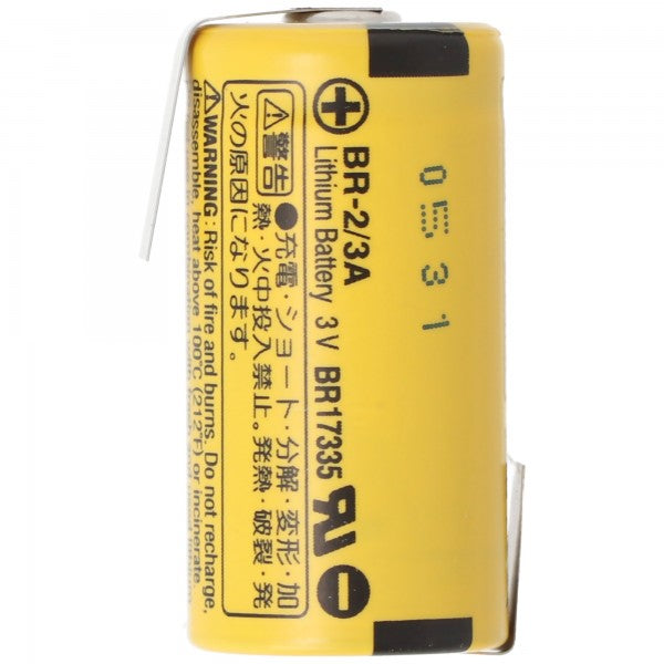 BR-2/3 A Panasonic Lithium Batterie 3,0 Volt mit Lötfahnen in Z-Form