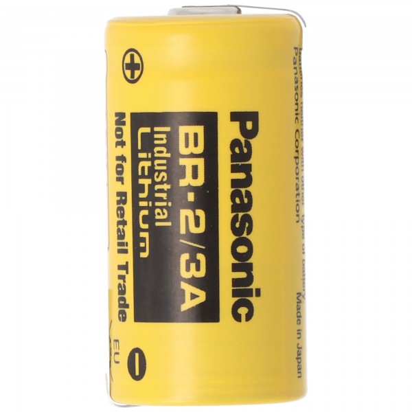 BR-2/3 A Panasonic Lithium Batterie 3,0 Volt mit Lötfahnen in Z-Form