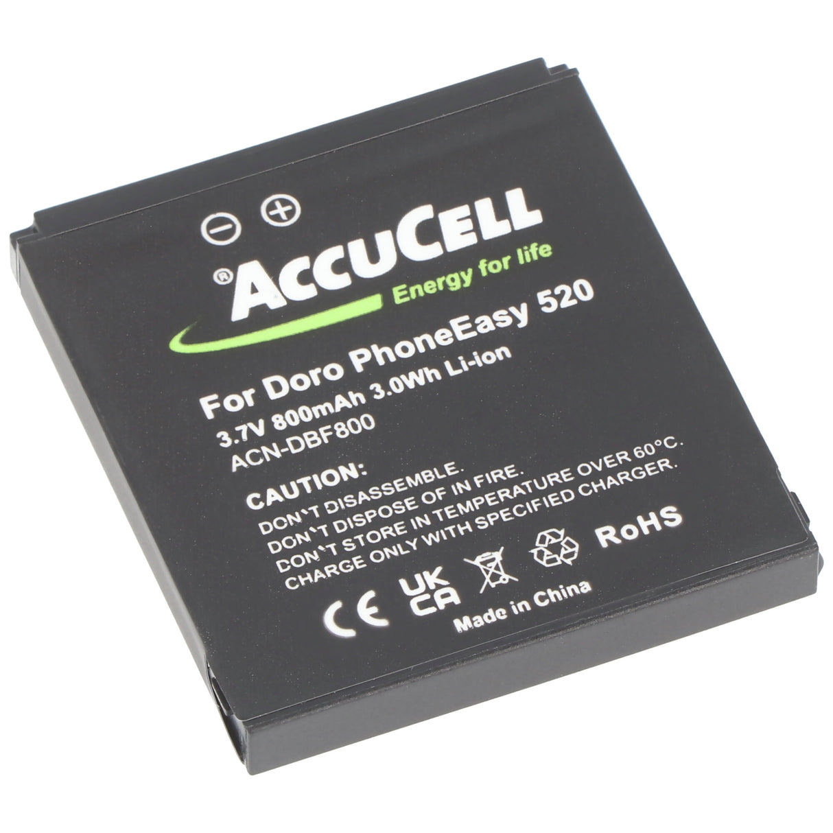 AccuCell Akku für Doro PhoneEasy 520 Akku DBF-800A, DBF-800B, DBF-800C, DBF-800D, DBF-800E 43,7x39,6x5,5mm