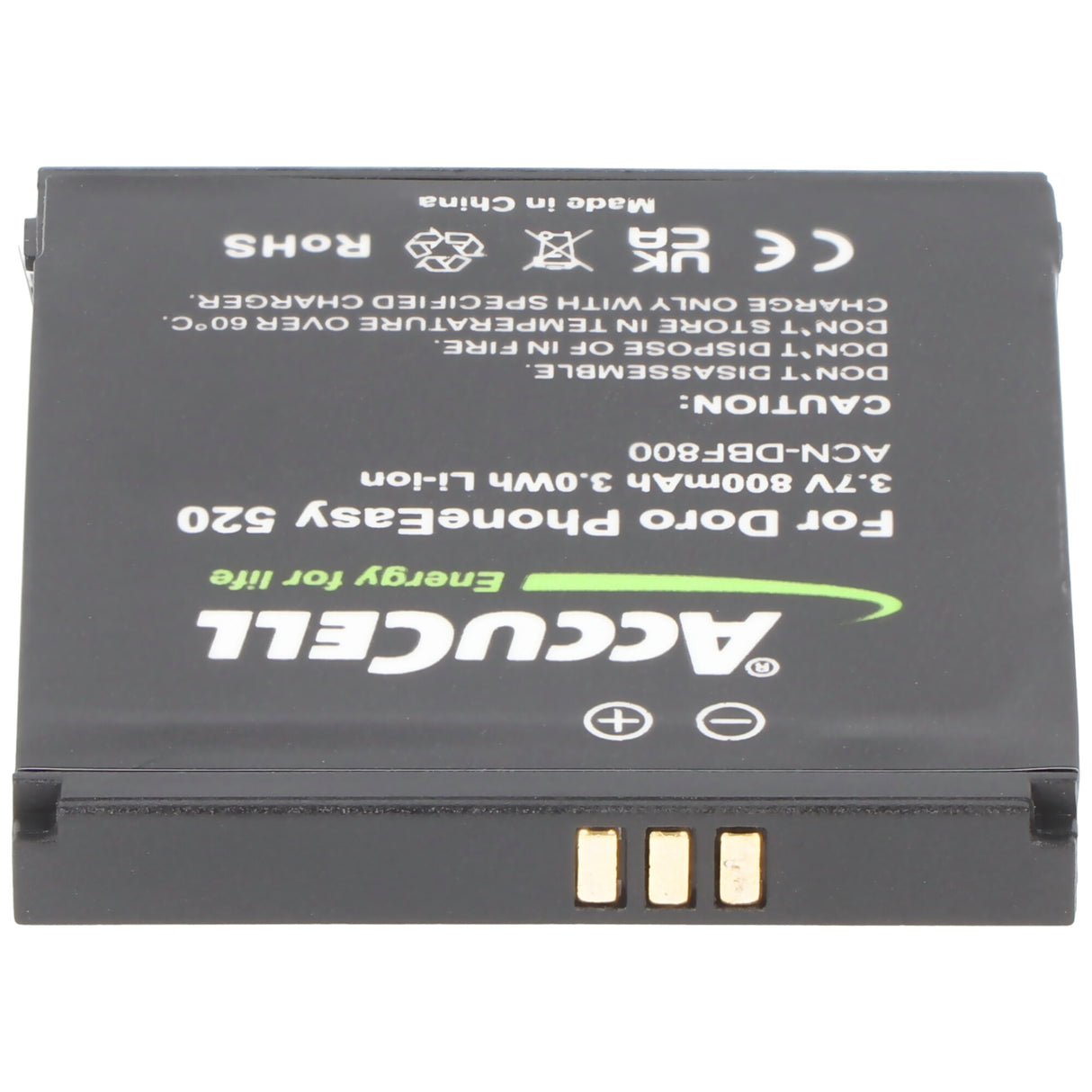 AccuCell Akku für Doro PhoneEasy 520 Akku DBF-800A, DBF-800B, DBF-800C, DBF-800D, DBF-800E 43,7x39,6x5,5mm