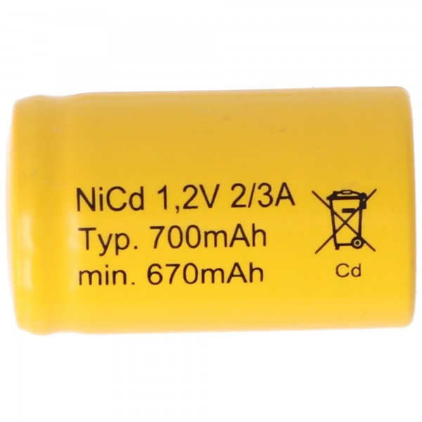 Accuell KR-600AE 1.2V 700mAh NiCd Akku 2/3A