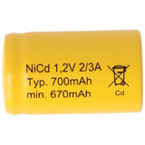 Accuell KR-600AE 1.2V 700mAh NiCd Akku 2/3A