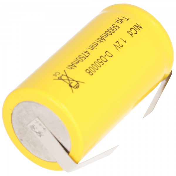 AccuCell Nachbau Akku passend für Sanyo KR-5000DEL Cadnica Mono D LR20 Akku mit Lötfahne in U-Form