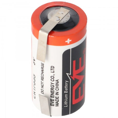 EVE CR17335 3V Lithium Batterie mit Lötfahnen oder Lötpaddel auswählbar