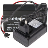 Ladegerät inklusive 1 Akku passend für den Multipower Bleiakku MP0.8-12H Heim und Haus
