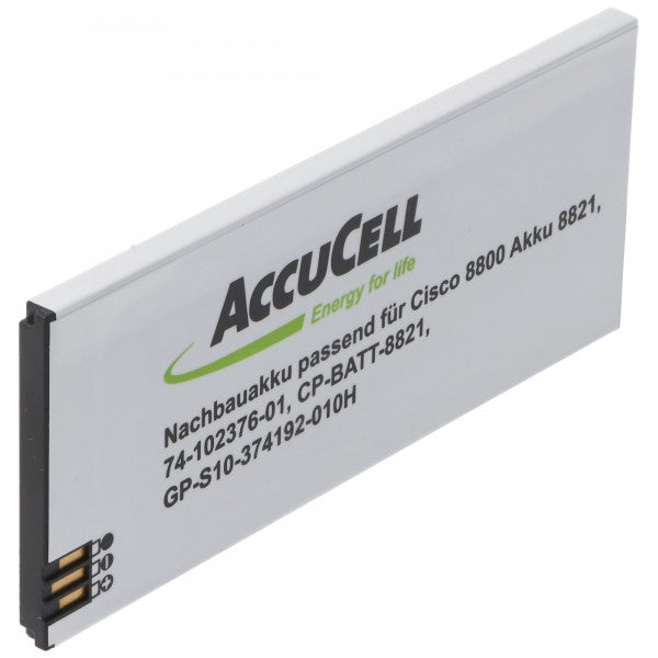 AccuCell 2200mAh Akku passend für den Cisco 8800 Akku 8821, 74-102376-01, CP-BATT-8821, GP-S10-374192-010H
