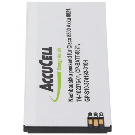 AccuCell 2200mAh Akku passend für den Cisco 8800 Akku 8821, 74-102376-01, CP-BATT-8821, GP-S10-374192-010H