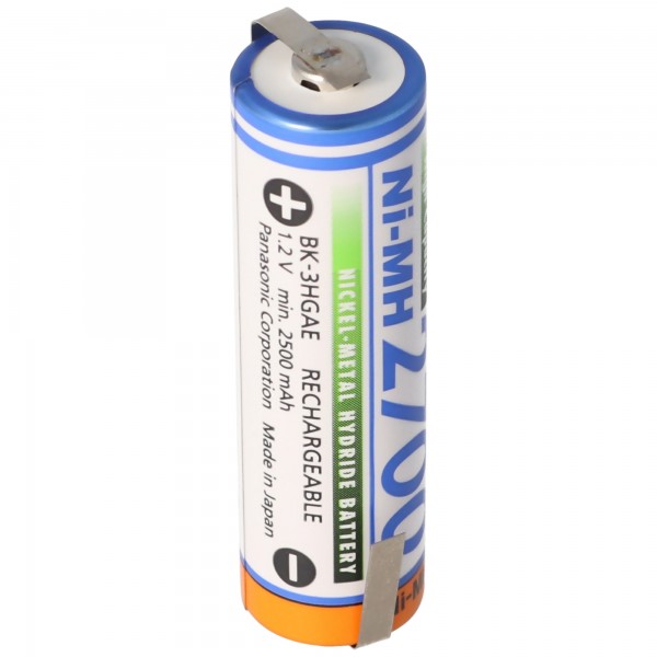 Panasonic Mignon AA NiMH Akku HR-3U 2700mAh mit Lötfahne in Z-Form