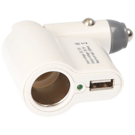 AccuCell Kfz-Ladegerät mit Buchse und USB, Weiß, Autoladegerät BH-13007, input DC 12V, output 5V, 500mA
