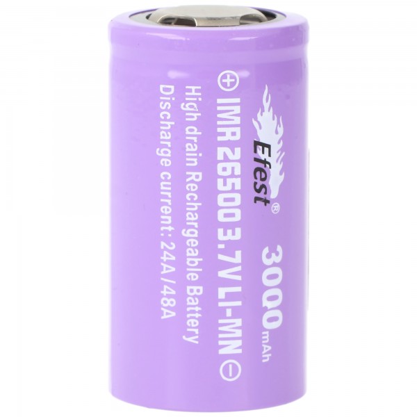Efest IMR 26500 3,7V 3000mAh Pluspol flach Li-Ion Akku