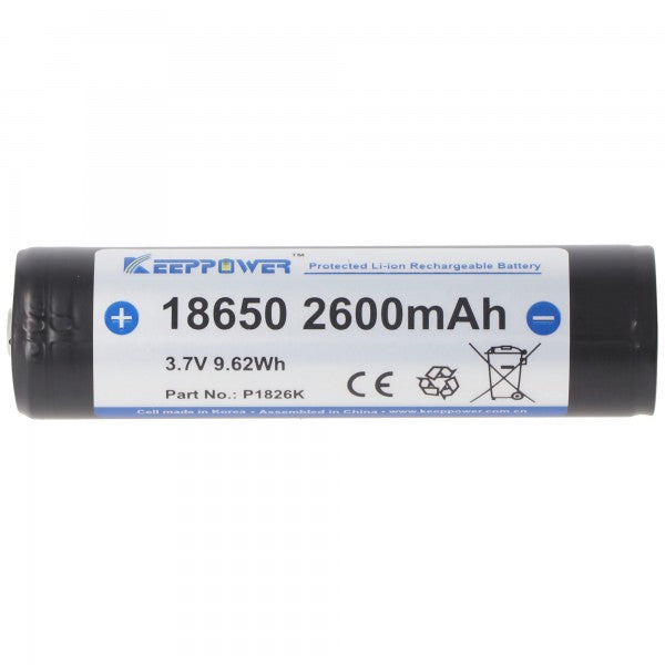 Keeppower 18650 - 2600mAh, 3,7V Li-Ion-Akku geschützt