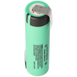 Panasonic NCR18650A 3,6V 3100mAh mit Lötfahne in Z-Form, Abmessungen 65,25x18,10 Gramm