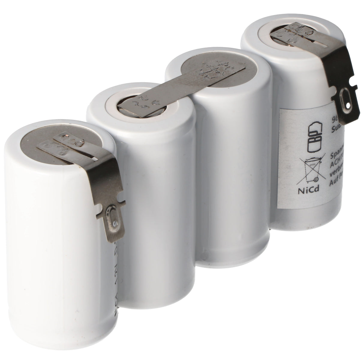 AccuCell Notleuchtenakku NiCd 4,8V 1800mAh F1x4 Sub-C mit Faston-Anschluss ersetzt 4,8 V Akku