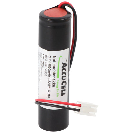 AccuCell Notleuchtenakku NiMH 2,4V 1800mAh L1x2 Sub-C mit 200mm Kabel und CGM2 Stecker ersetzt Elubat 275602