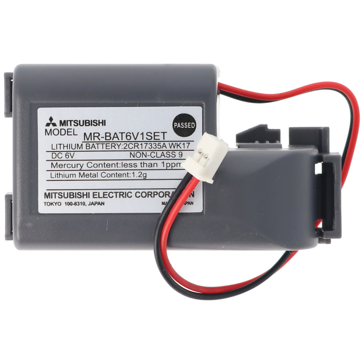 Mitsubishi Original Speicherbatterie 6V ersetzt Mitsubishi 281981 - 1800 mAh, Anschlusssytecker Typ JST PAP-02V-S