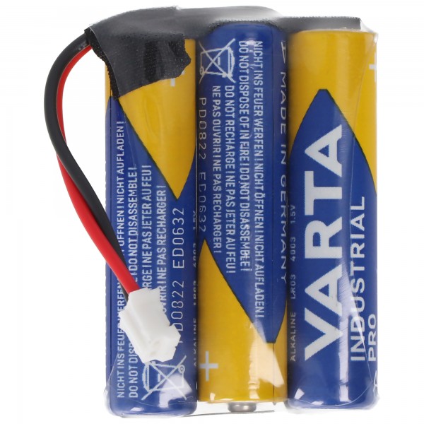Varta Batteriepack 4,5V F1x3 Micro AAA mit Kabel und Stecker ersetzt Safe-O-Tronic 38400200, Steckertyp PHR-Serie