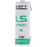 SAFT LS17500 Lithium Batterie , Size A, mit Lötfahne U-Form
