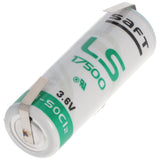 SAFT LS17500 Lithium Batterie , Size A, mit Lötfahne U-Form
