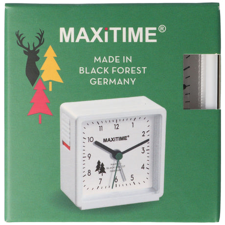 Maxitime Quarz-Wecker weiß 0950591-o, 0950591, mit weißem Gehäuse und Ziffernblatt, Made in Black Forest, Batterie nicht im Lieferumfang enthalten