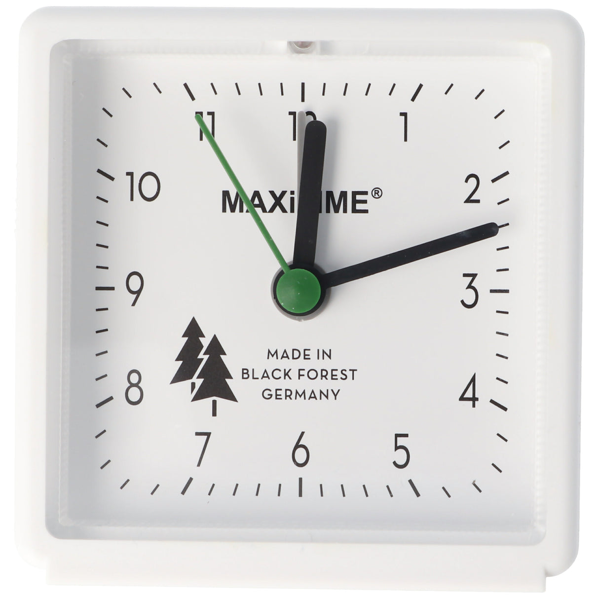 Maxitime Quarz-Wecker weiß 0950591-o, 0950591, mit weißem Gehäuse und Ziffernblatt, Made in Black Forest, Batterie nicht im Lieferumfang enthalten