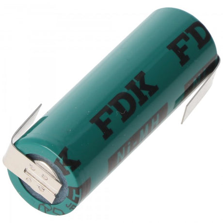 4/5AA NiMH Akku FDK 1,2 Volt 1100mAh mit Lötfahnen Z-Form, Industrieausführung Flattop 43x14,2mm