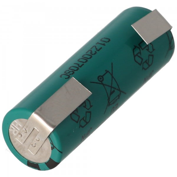 4/5AA NiMH Akku FDK 1,2 Volt 1100mAh mit Lötfahnen U-Form, Industrieausführung Flattop 43x14,2mm