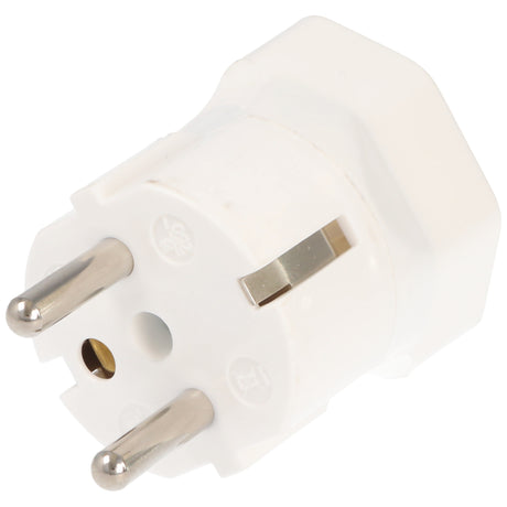 AccuCell Schweiz-Adapter weiss vom schweizer Stecker 3pin auf Schukokupplung 2pin mit Erdleiter und 10A