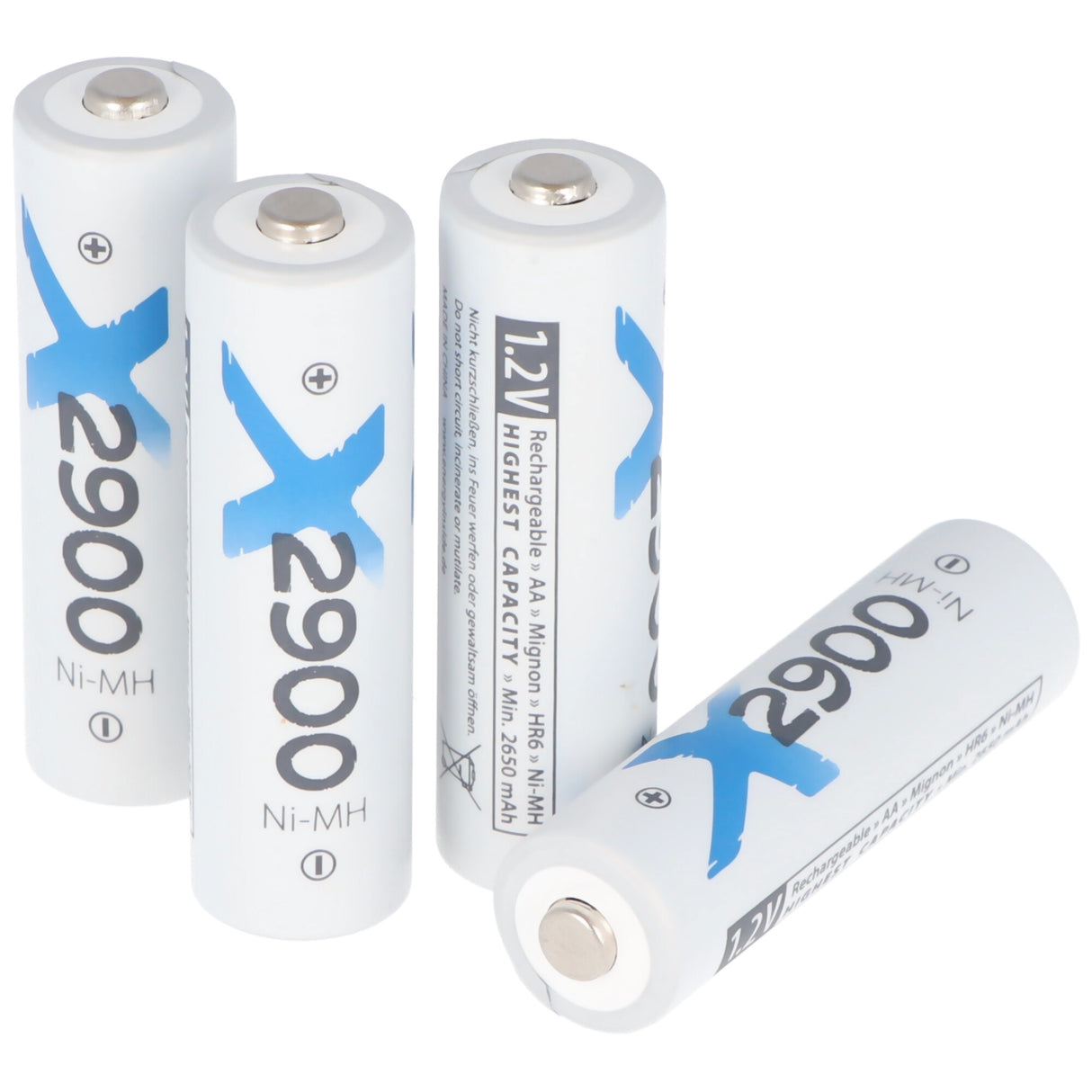 XCell 2900mAh Mignon AA Akku Ni-MH 1,2 Volt, verpackt in Folie (4 St.)