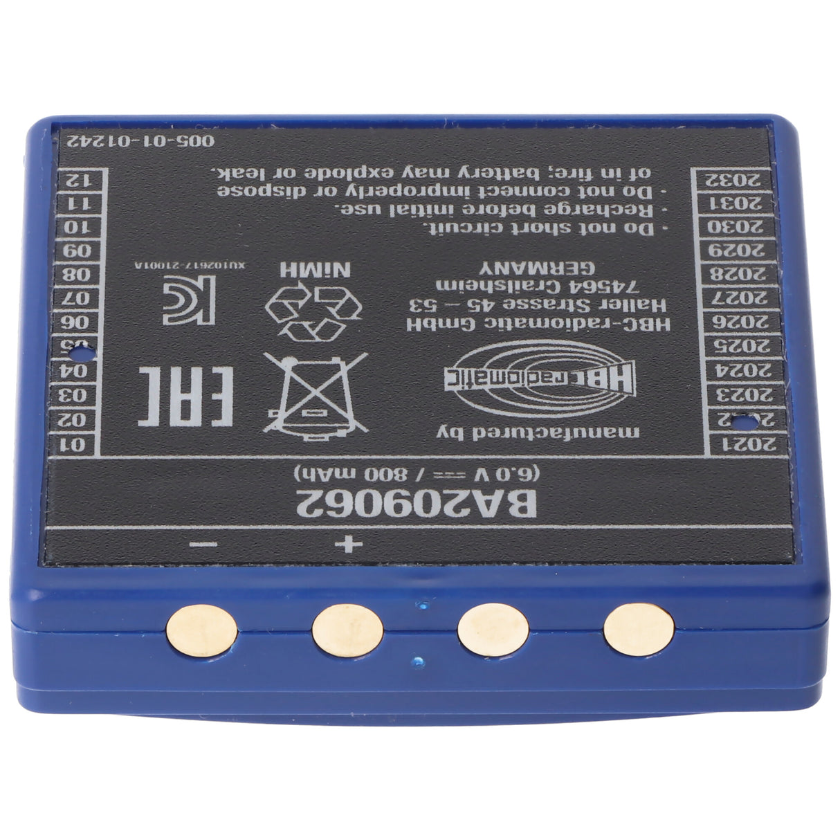 HBC Radiomatic Original-Kranakku NiMH 6V 800mAh HBC FUB9NM