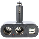 AccuCell KFZ-Adapter, Verteiler Zigarettenanzünder - Stecker auf 2x Kupplung + USB