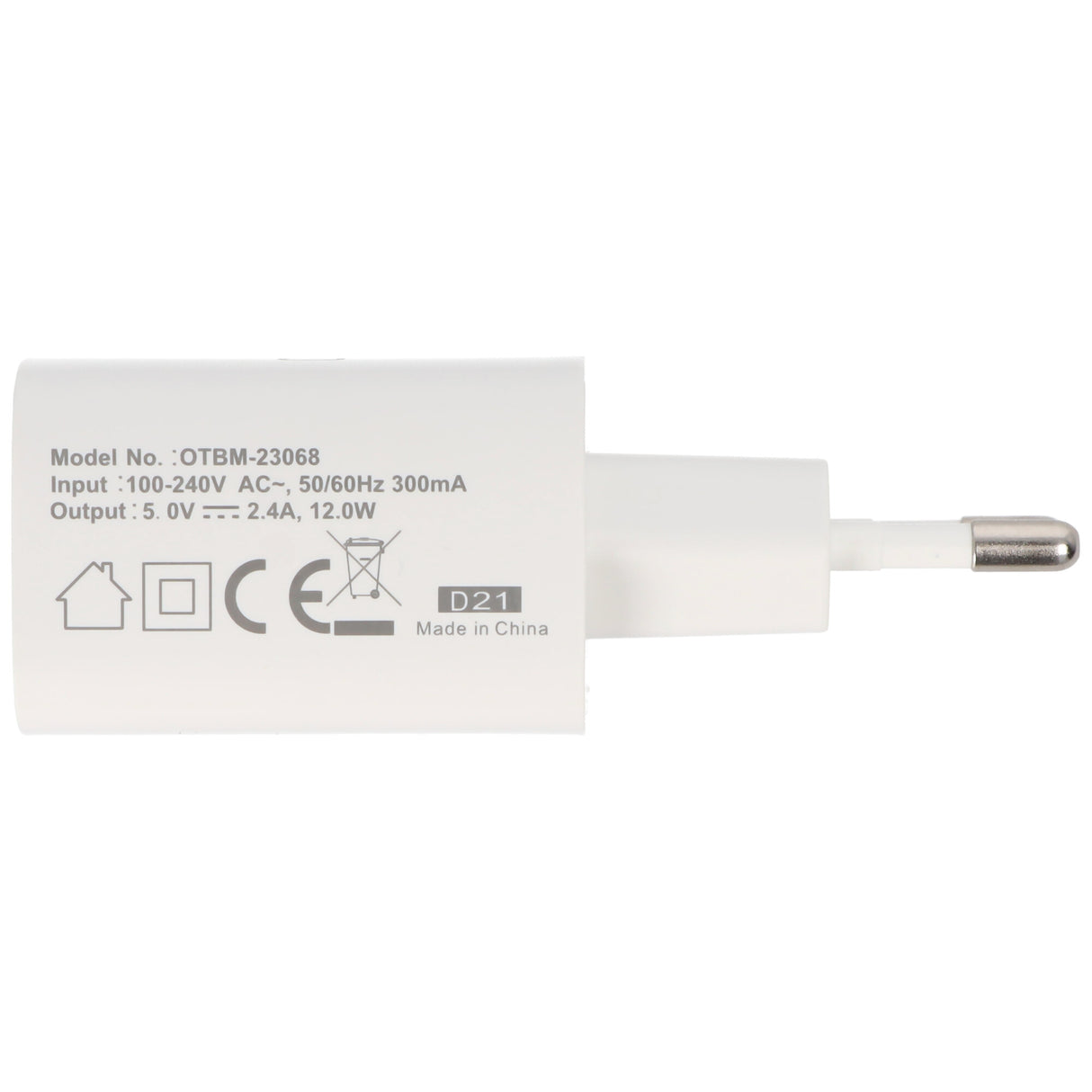 AccuCell Ladeadapter USB - 2,4A 2-Port Multiadapter - weiß