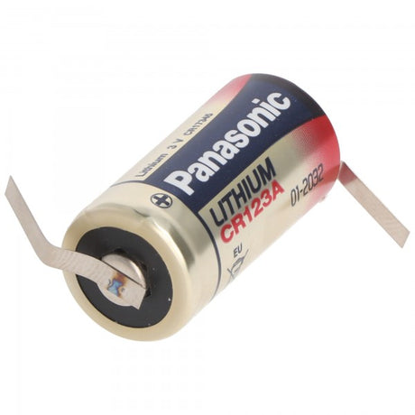 Panasonic Photo Power CR123A Lithium Batterie 3 Volt Lithium Batterie, wählbar mit Lötfahnen in Z-Form und in U-Form
