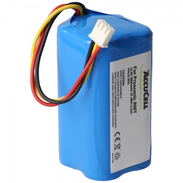 AccuCell Akku für Proscenic 800T Li-ion 820T, 830T, 820S nur mit dem weißen Stecker