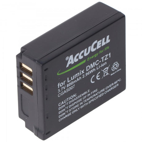 AccuCell Akku passend für Panasonic Lumix DMC-TZ3, TZ4, TZ5, CGA-S007, CGA-S007E, DMW-BCD10