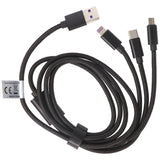 AccuCell 3IN1 USB Datenkabel passend für USB-C, iPhone, MICRO-USB Kabel 1 Meter SCHWARZ