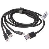 AccuCell 3IN1 USB Datenkabel passend für USB-C, iPhone, MICRO-USB Kabel 1 Meter SCHWARZ